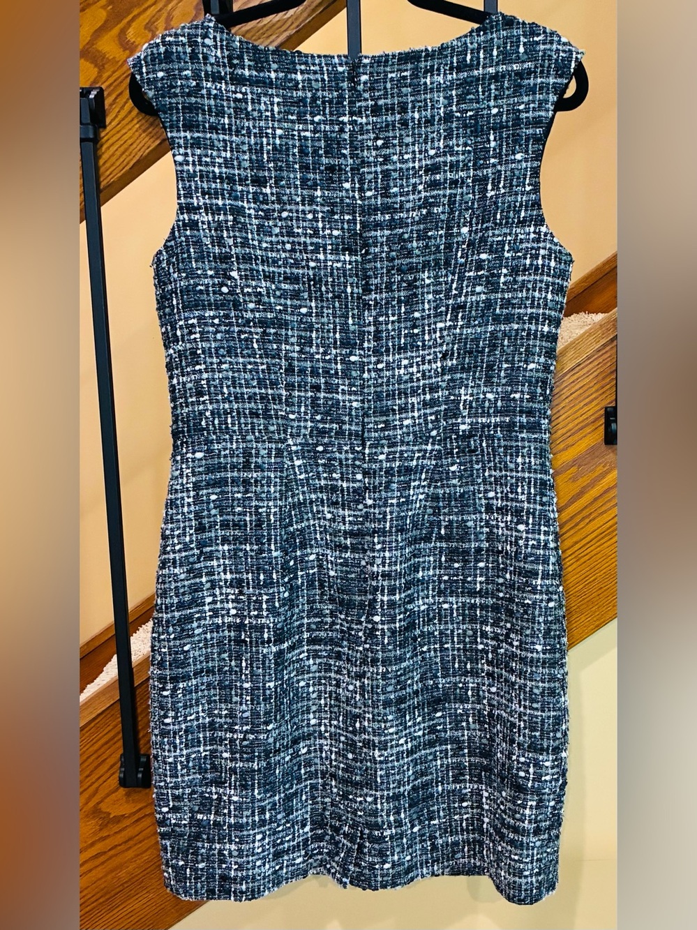 Brooks Brothers Dress Sheath Tweed Sleeveless Black Navy Green Ivory SZ. 10 - Picture 2 of 16